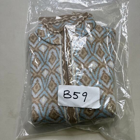 Pendleton 100% Merino Wool Cardigan Sweater Zip Front Pattern Size Medium VTG - Picture 10 of 10